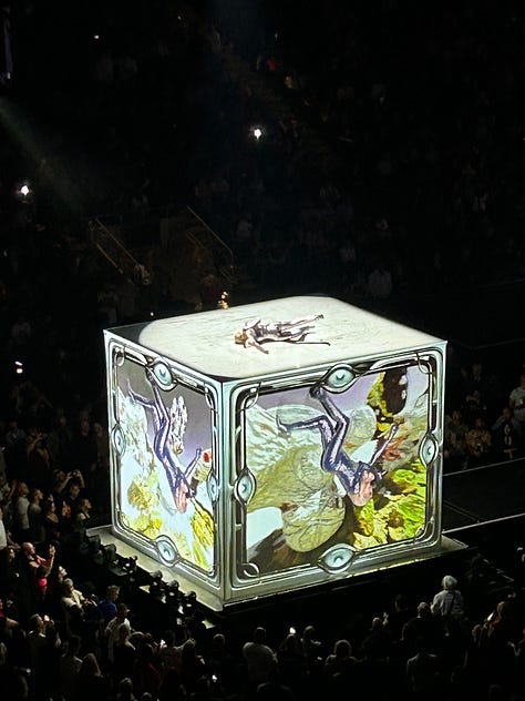 Images of people who died during the AIDS crisis as a backdrop at the Madonna concert at Scotiabank Arena.