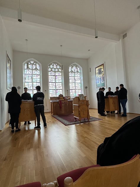 A prayer chapel with people praying