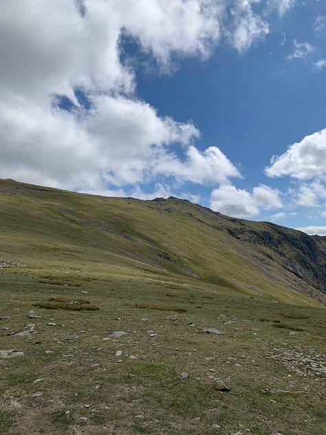 scenic views of natur and the hillside on snowdon, north wales