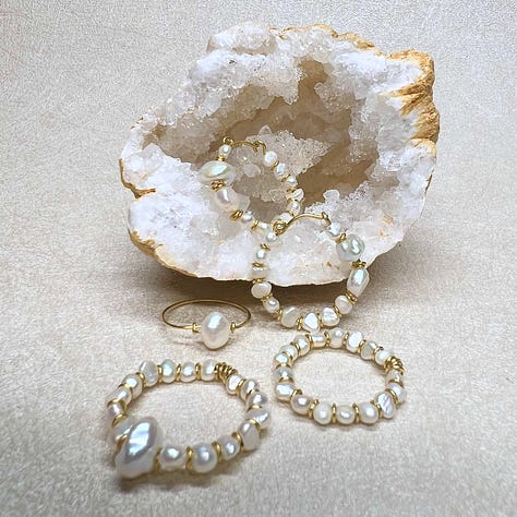 Full of Pearls - Stacking Pearl Rings & Hoops Set