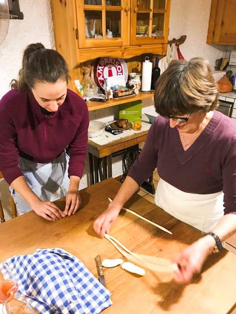 cooking Sardinian gnocchetti with my suocera