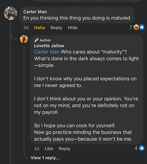 Screenshots of the conversations