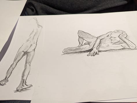 nude male life drawing in cardiff