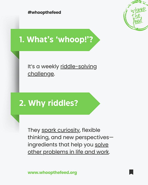 A six page deck explaining what is 'whoop!' and why you should join it.