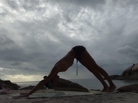 Morning beach yoga on Koh Phangan