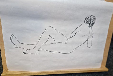 life art nude female model sketches