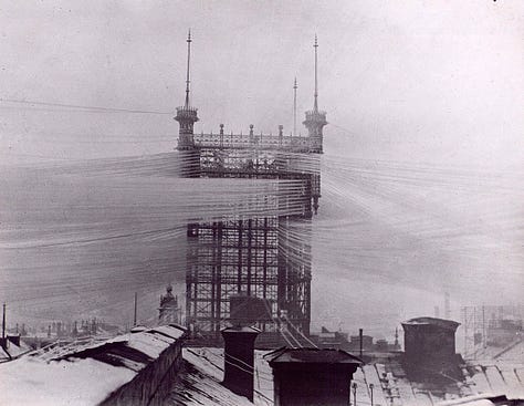 telegraph wires of 19th century