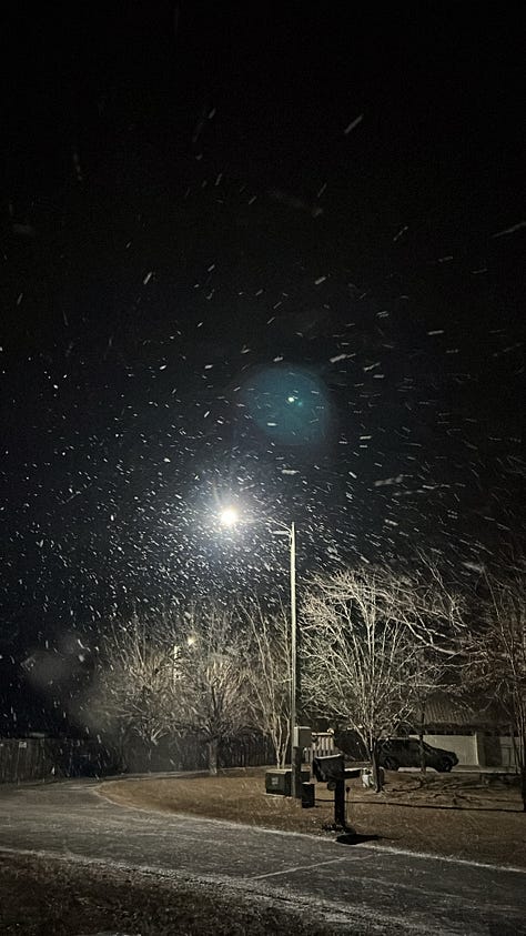 toddler holding blue nyon 2 balloon, 2nd birthday cake, a snippet from FURY, snow falling near a street lamp, kids looking at snow through the window, snow