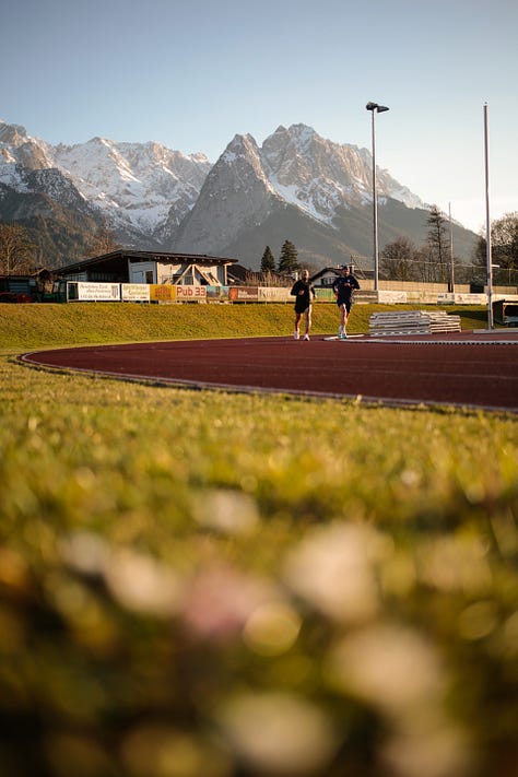 A selection of beautiful track photos showing mountains in the background
