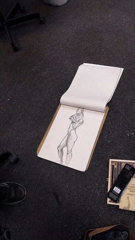 life model sketches in Cardiff