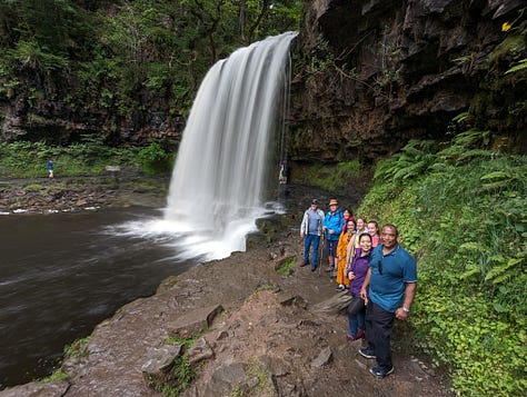 guided walk waterfalls brecon wales 