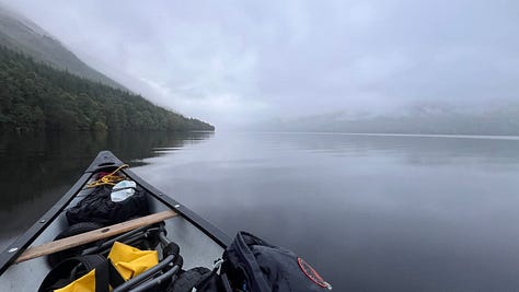 The wild camp site on the banks of Loch Lochy. Sarah and Eve rest in the shelter whilst I make a cup of tea!