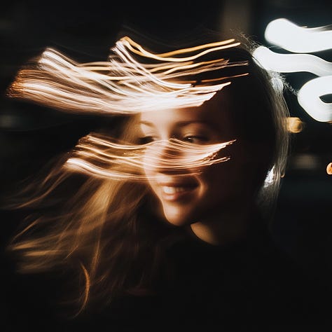 Photos of a woman at slow, fast, and ultra-fast shutter speeds in Midjourney