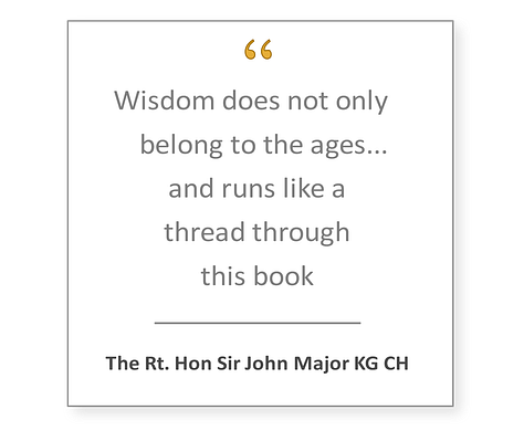 Three commendations for the book from The Rt. Hon. Sir John Major KG CH, The Rt. Hon. Gordon Brown, and Clare Balding OBE