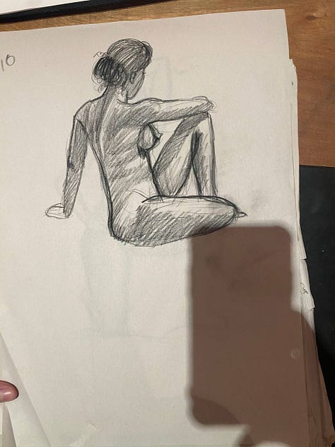 Drawings of a female nude