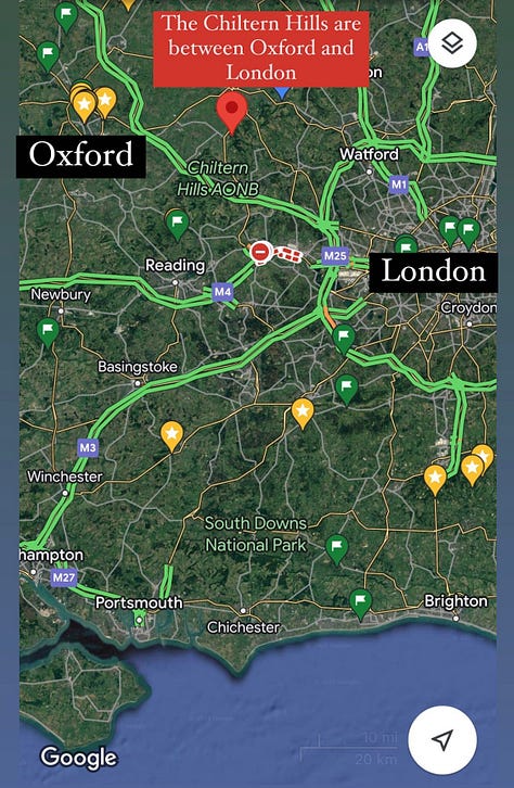 Where are the Chiltern Hill? Maps of the UK