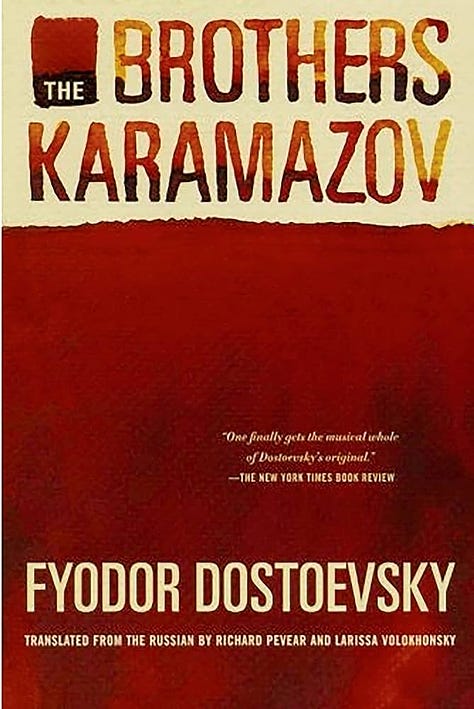 Covers of The Brothers Karamazov, Moby-Dick, and For Whom the Bell Tolls