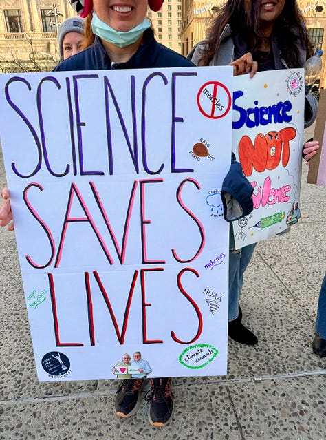 Poster messages for Philadelphia Stand Up for Science