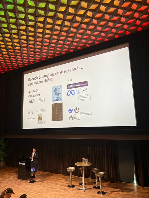 photos of speakers and panelists at Dutch Speech Tech Day