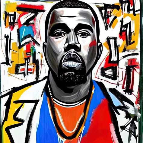 An image carousel of eight AI-generated images derived from art and popular culture.
