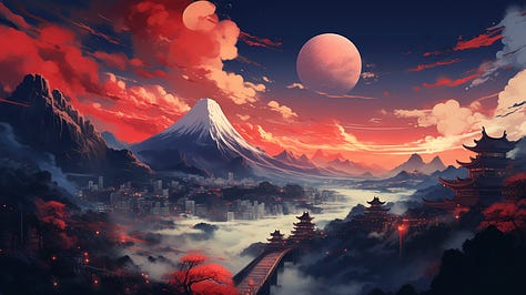 Planetarium style Manga landscape
