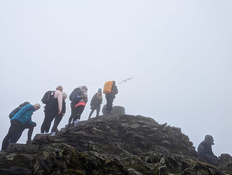 walking up Snowdon and Snowdon summit. 