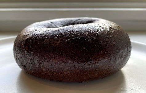 Blazing Bagels' pumpernickel bagel