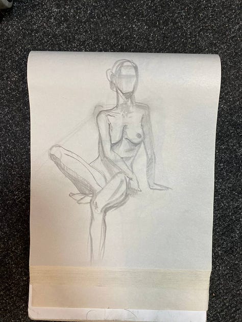 life model in cardiff life art drawing