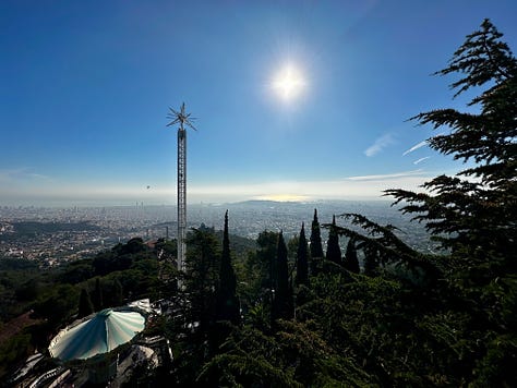 Hiking to the Tibidabo in Barcelona, Catalonia, Spain