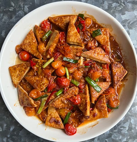 spicy tomato tofu 3 ways