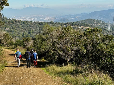 Hiking to the Tibidabo in Barcelona, Catalonia, Spain