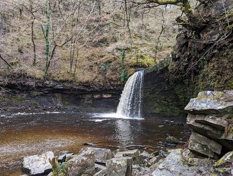 walking in the waterfalls area of the Brecon Beacons