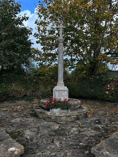  1. The war memorial, Steeple Ashton 2 The Old Rose & Crown Cottage and village green, High Street, Steeple Ashton. 3 Cottages with indicating previous use as a shop. Images: Roland's Travels