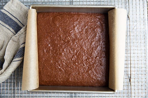 Process shots showing how to make grain free brownies.