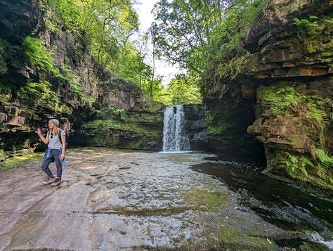 waterfall walk with guide in the Brecon Beacons