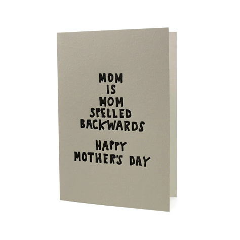 Cards from Oblation Papers read "Happy Mother's Day" and "Mom is Mom spelled backwards" and "Mom".