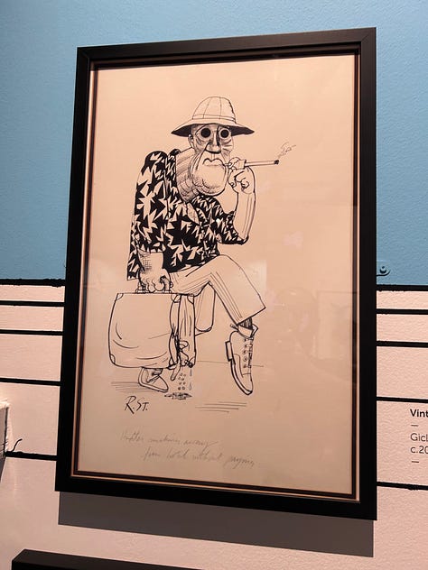 Ralph Steadman Exhibition, Chatham, Kent 2024.