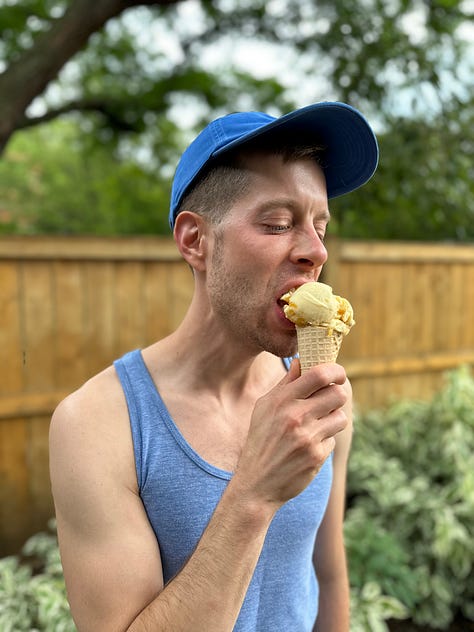 Martin eating ice cream