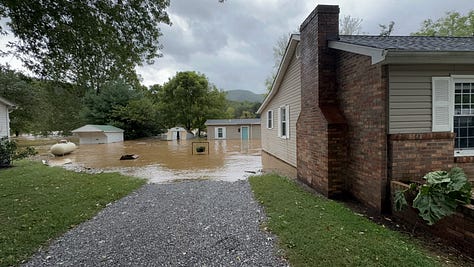 Our View of The Nolichucky River as Floodwaters Began to Rise