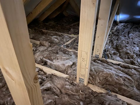 loft before and after the insulation was laid