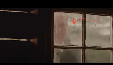 A gallery of scenes from movies where two women are canoodling and are about to be interrupted