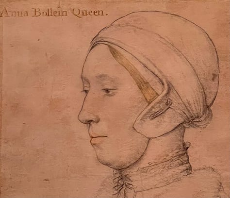 Holbein sketches of Anne Boleyn and an unknown man, and a terracotta bust once thought to have been a young Henry VIII