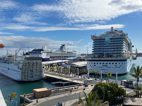 large cruise liners in the port of Las Palmas