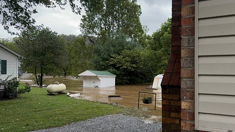 Our View of The Nolichucky River as Floodwaters Began to Rise