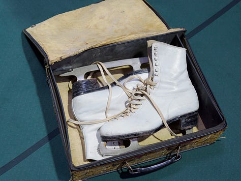 Ice skates and snow shoes