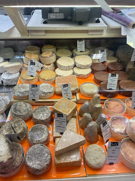 interior of cheese shop in Toulouse called Betty