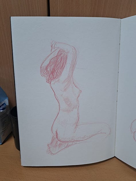 life model sketches in cardiff life drawing