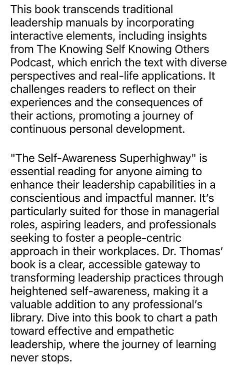 The Self-Awareness Superhighway - Reviews