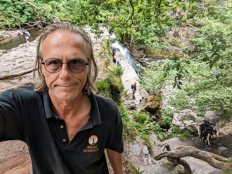 waterfall walk with guide in the Brecon Beacons