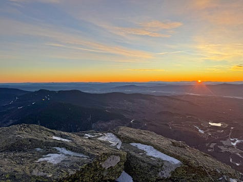 From the tops of Mt. Mansfield, Mt. Abraham and Camel's Hump.